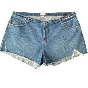 Abercrombie & Fitch High Rise Mom Jean Cut Off Shorts Blue Size 24x4" NEW!